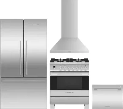 4 Piece Package Includes Refrigerator, Range, Hood And Dishwasher